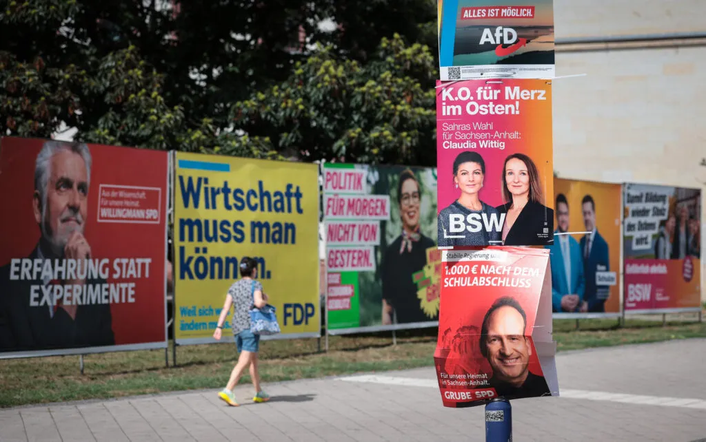Billboards and election posters in Magdeburg